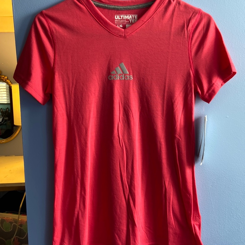 A pink adidas T shirt size large 14